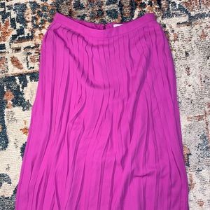 Pleated purple / pink j crew midi skirt, size 0